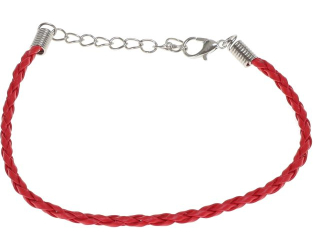 Bransoletka z zapięciem grubość: 3 mm  długość : 18  cm  kolor: czerwony