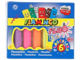 PLASTELINA FLAMINGO  6KOL.FLUO [opakowanie=5szt]