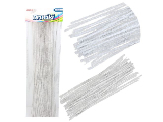 Druciki kreatywne metalizowane d�ugo��: 30 cm ilo��: 40 szt kolor: jasny srebrny metalik