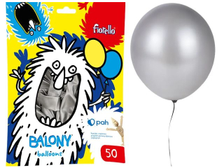 BALONY 12" METAL SREBRNY Fiorello 50 szt.