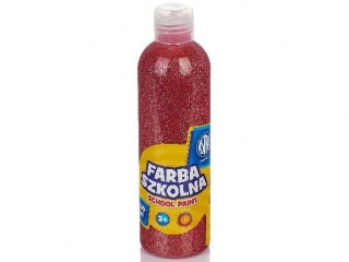 Farba szkolna, naturalna tempera, Astra 250 ml - brokatowa czerwona (koral) (11.12 proc.) ASPROM