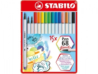 STABILO Pen 68 brush etui metalowe 15 szt. 568/15-32