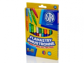 Flamastry okrge dwustronne ASTRA - 12=24 kolory [opakowanie=24szt]