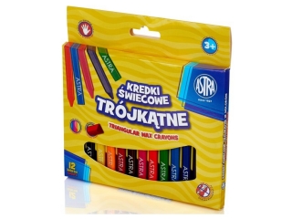 Kredki wiecowe trjktne ASTRA - 12 kolorw - 10/100 mm [opakowanie=12szt]