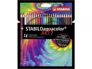 Kredka drewniana STABILO aquacolor etui kartonowe z zawieszk 24 szt. ARTY [opakowanie=6szt]