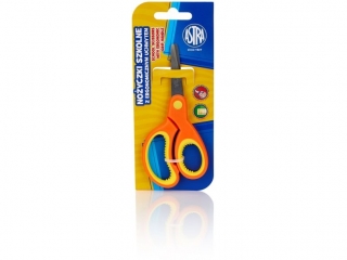 Noyczki szkolne 13 cm z ergonomicznym uchwytem i podziak ASTRA - 1 szt. blister (4%)