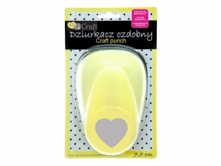 DZIURKACZ OZDOBNY 7, 5 CM SERCE Z FALBANKĄ