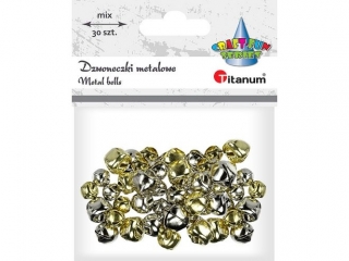 Dzwoneczki metalowe 8/10/12mm złote, srebrne 30szt.
