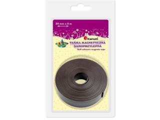 Taśma magnetyczna samoprzylepna czarna 20mm 3m
