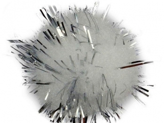 Pompony brokatowe 1, 8cm biae 15szt.