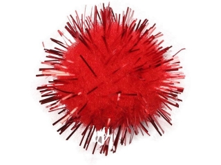 Pompony brokatowe 1, 8cm czerwone 15szt.