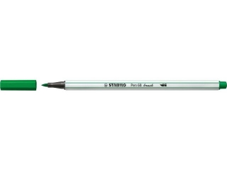 Flamaster STABILO Pen 68 brush ciemnozielony [opakowanie=10szt]