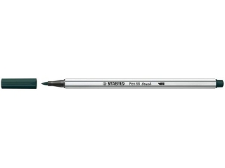Flamaster STABILO Pen 68 brush oliwkowy [opakowanie=10szt]