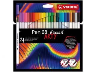 Flamaster STABILO Pen 68 brush etui kartonowe 24 szt. ARTY [opakowanie=6szt]
