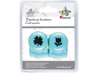 Dziurkacze z motywem 18mm zestaw 2szt. czterolista koniczyna, tulipan TITWLK