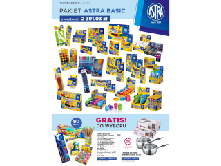 Pakiet ASTRA Basic P1 o wartoci 2391, 03z  gratis: rondle  lub towar o wartoci 231, 10z