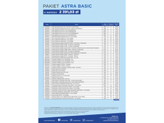 Pakiet ASTRA Basic P1 o wartoci 2391, 03z  gratis: rondle  lub towar o wartoci 231, 10z