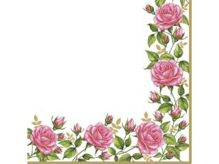 Serwetki POL-MAK Daisy Lunch 33cm 20szt. Flower Frame with Garden Roses SDOG025501 [opakowanie=24szt]