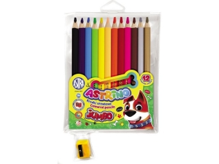 Kredki owkowe okrge Jumbo ASTRINO - 12 kolorw + temperwka  [opakowanie=12szt]