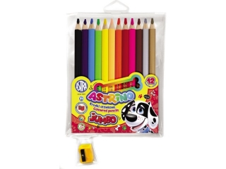 Kredki owkowe okrge Jumbo ASTRINO - 12 kolorw + temperwka  [opakowanie=12szt]