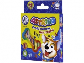 Kredki wiecowe okrge ASTRINO - 12 kolorw - 8/90 mm [opakowanie=24szt]