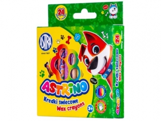 Kredki wiecowe okrge ASTRINO - 24 kolory - 8/90 mm [opakowanie=12szt]