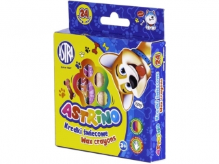 Kredki wiecowe okrge ASTRINO - 24 kolory - 8/90 mm [opakowanie=12szt]