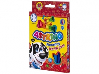 Flamastry okrge ASTRINO - 12 kolorw [opakowanie=12szt]