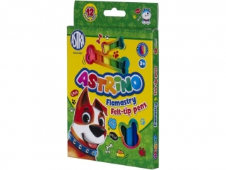 Flamastry okrge ASTRINO - 12 kolorw [opakowanie=12szt]