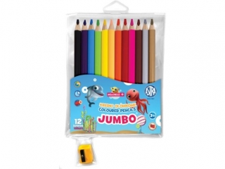 Kredki owkowe Jumbo okrge ASTRAKIDS Mini Mini - 12 kolorw + temperwka [opakowanie=12szt]
