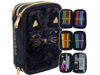 Pirnik JUMBO potrjny z wyposaeniem ASTRABAG FLUFFY KITTY BLACK, AC31