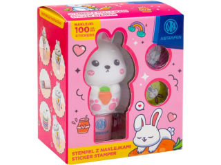 Stempel z naklejkami ASTRAFUN Krlik ? 100 naklejek wielokrotnego uytku + ksieczka