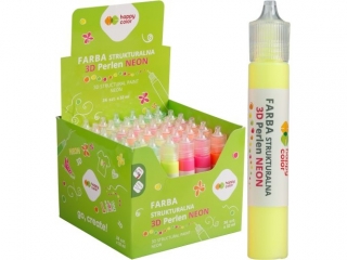 Farba 3D 32ml, mix 4 kolorów neon, Happy Color