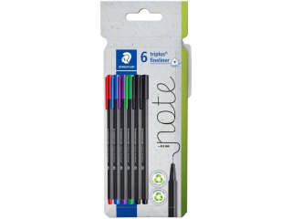 Cienkopis triplus, 0.3 mm, zestaw 6 kol, Staedtler