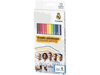 Kredki o��wkowe tr�jk�tne REAL MADRID - 12 kolor�w [opakowanie=12szt]