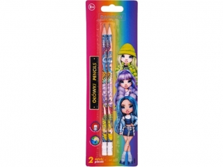 Owki grafitowe trjktne HB z gumk RAINBOW HIGH - 2 szt. blister (6%)