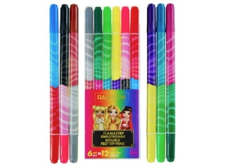 Flamastry dwustronne okrge RAINBOW HIGH - 6 sztuk = 12 kolorw [opakowanie=24szt]