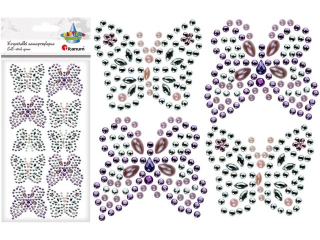 Krysztaki samoprzylepne motyle 42x30/45x36/47x40mm  10szt. TITWLK
