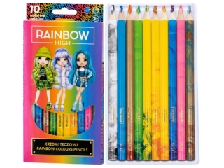 Kredki tczowe trjktne RAINBOW HIGH - 10 kolorw [opakowanie=12szt]
