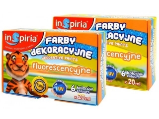 INSPIRIA FARBY DEKORACYJNE FLUO 20ML -    6 KOL. 8502