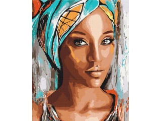 Zestaw z farbami, malowanie wg. numerw, podobr. 40x50cm, Afrykaska kobieta, ARTEA ASTRA ASPROM