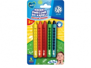 Kredki wiecowe do kpieli ASTRA BABY - 5. kol. blister [opakowanie=24szt]
