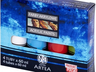 Farby akrylowe Artea 4 kol x 60 ml tuba