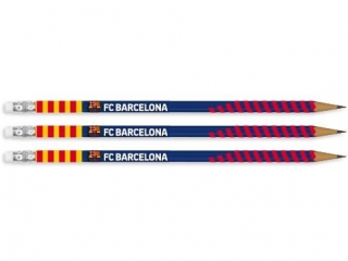 O³ówki grafitowe trójk±tne HB z gumk± FC Barcelona - 36 szt. drum