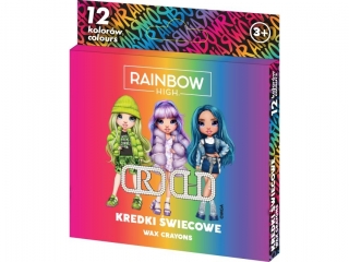 Kredki wiecowe okge RAINBOW HIGH - 12 kolorw - 8/90 mm [opakowanie=24szt]