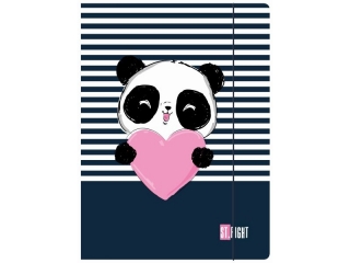 Teczka z gumk A4  LOVE PANDA ST.RIGHT - 300g/m2