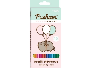 Kredki owkowe trjktne 12 kolorw PUSHEEN [opakowanie=10szt]
