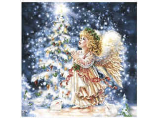 Serwetki POL-MAK GWIAZDKA Maki Lunch 33cm 20szt. Xmas Angel x Rabbits SL_GW_018601  [opakowanie=12szt]