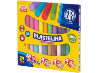 Plastelina Astra 24 kol (4 neon, 4 metal, 4 pastel)
