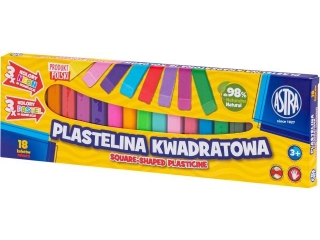 Plastelina Astra kwadratowa 18 kol (3 neon, 3 pastel)